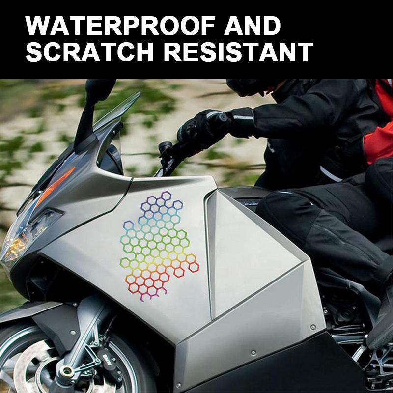 ISGTDRM Motorcycle Sticker Honeycomb Helmet Decals Stickers Car Refit Creative Body Decoration Decals Waterproof Bumper Sticker
