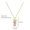 Pink Synthetic Zircon Rabbit Jewelry Sets Earrings Necklace for Women