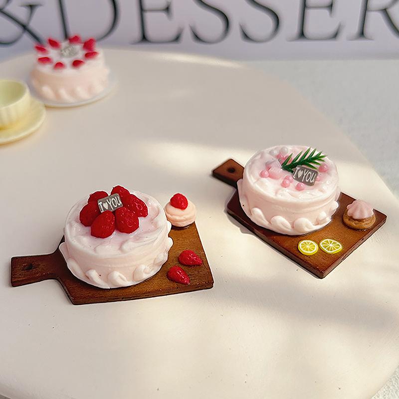 Miniature Birthday Cake Food Model Diy Home Accessories Dollhouse Decoration