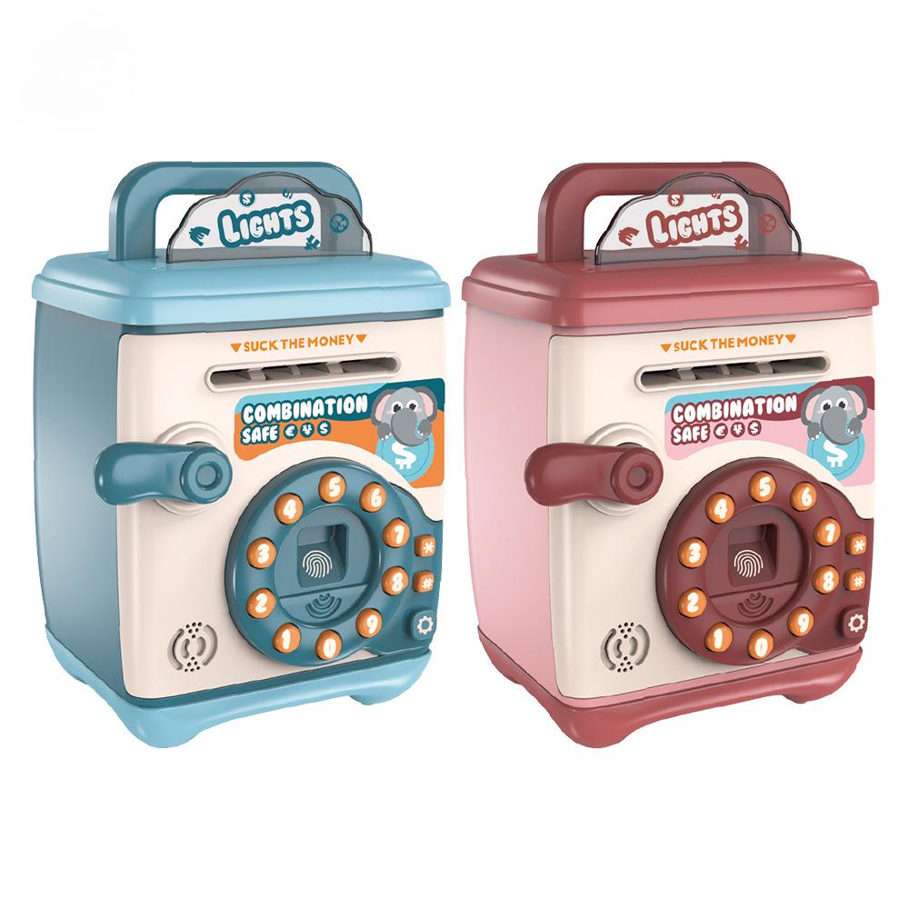 Children's ATM piggy bank plastic ornaments password fingerprint voice recognition money storage cabinet toys