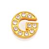 New Gold Letter Alphabet Shoes Charms Metal Button Rhinestone Crown Shoe Decorations Garden Shoes Accessories for Women Man 1PCS