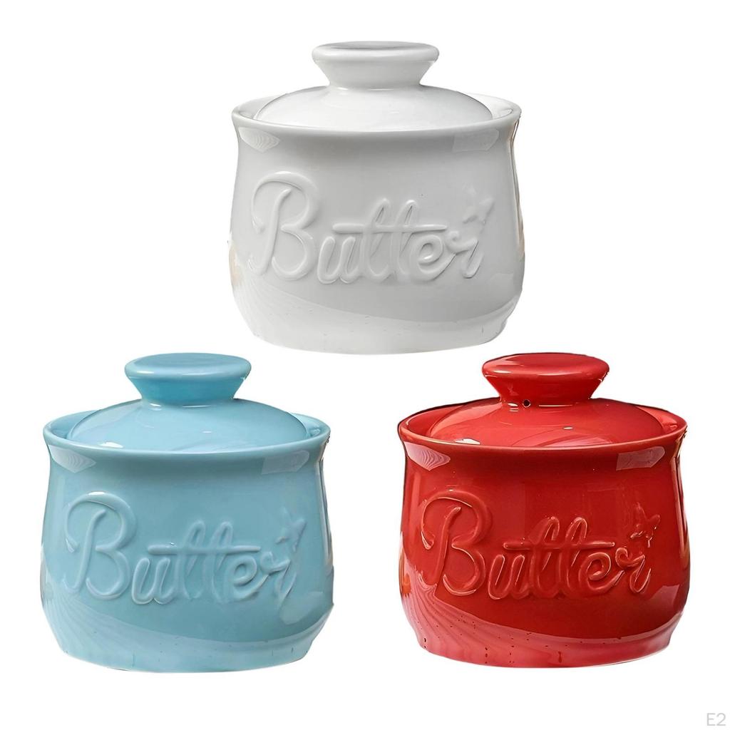 Butter Crock Keeper Easy to Clean for Counter Large Capacity Container Porcelain Hotels