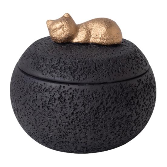 

Мемориальная урна для питомца Влагостойкая урна для кремации собаки кошки Вместимость 350 мл Цементная урна-сувенир об утрате питомца для собак кошек Прах костей Cat чёрный