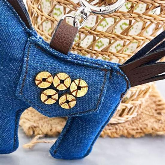 Plush Horse Bag Pendant Fuzzy Horse Backpack Charm Cute Horse Pendant with Golden Coins Lucky Keyring Gift for Family Friends