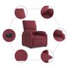 Electric Recliner Chair Burgundy Fabric