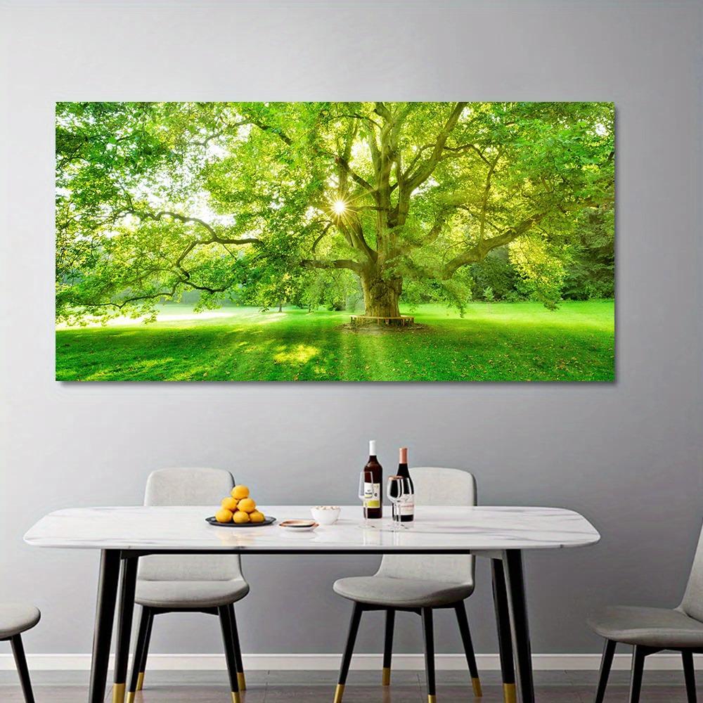 Green Tree Forest Painting Canvas Nature Landscape Posters and Prints Wall Art for Living Room HD Pictures Sunshine Home Decor