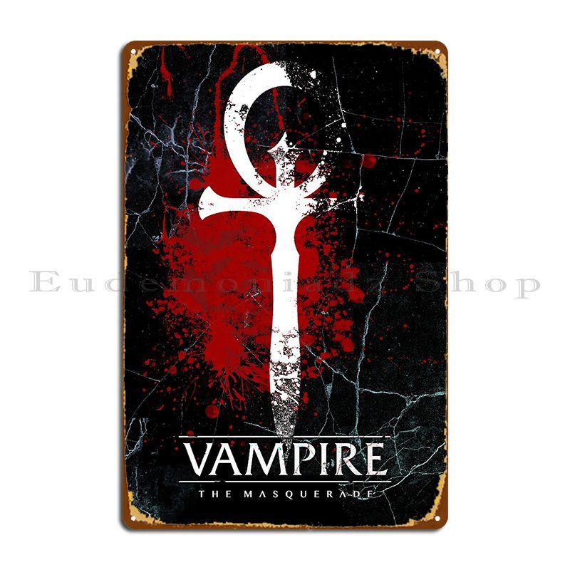 

Vampire The Masquerade Металлическая табличка Кухня Кино Кухня Дизайнер Дом Жестяная табличка Постер 20x30cm（7.8x11.8inch）