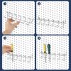 6 Pcs Pegboard Screwdriver Holders Organizer Pegboard Plier Holders Stainless Steel Peg Board Tool Utility Hooks Accessories Shelving Display