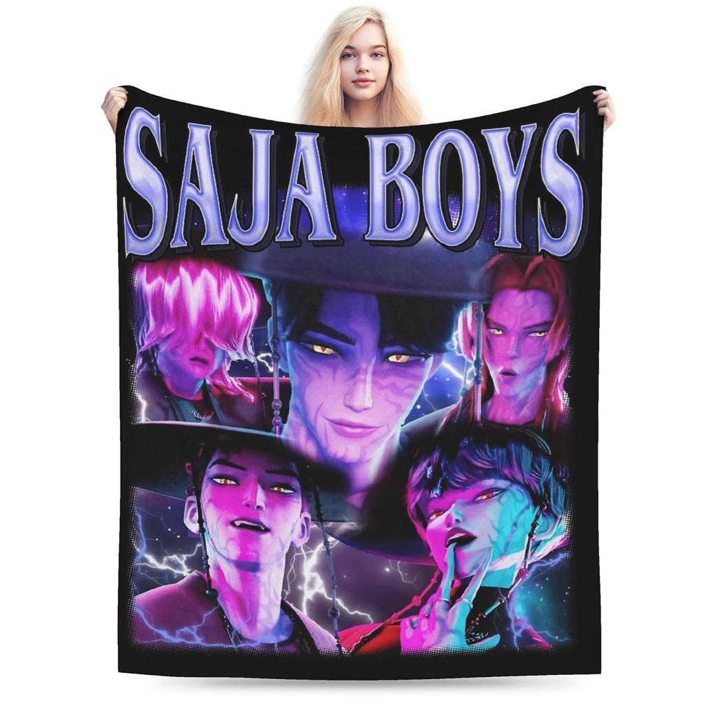 Zoey Kpop Demon Hunters Flannel Blanket Huntrix Awesome Throw Blanket for Home 125*100cm Plush Thin Quilt