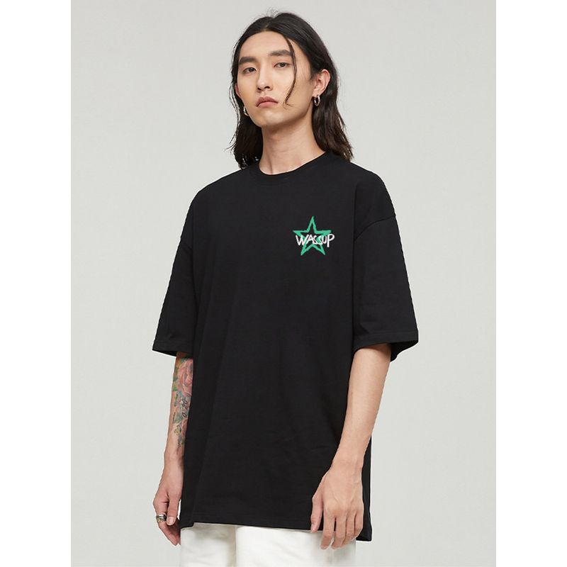 Wassup Heods Trendy Short-Sleeved T-Shirt for Men and Women, New Summer Style, Personalized Trendy Couple Wear, Round Neck Top