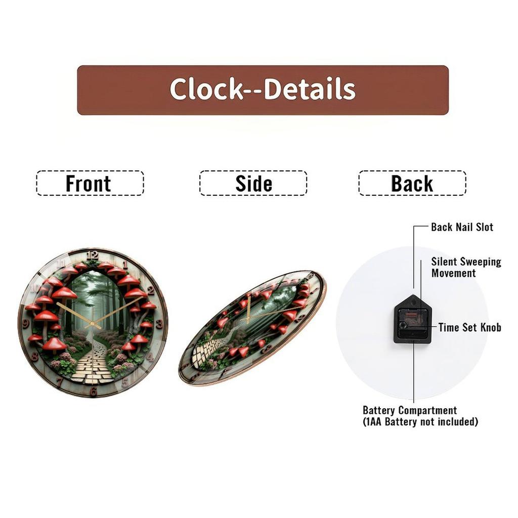 Educational 30x30cm Round Glass Wall Clock for Classroom Use with Clear Markings