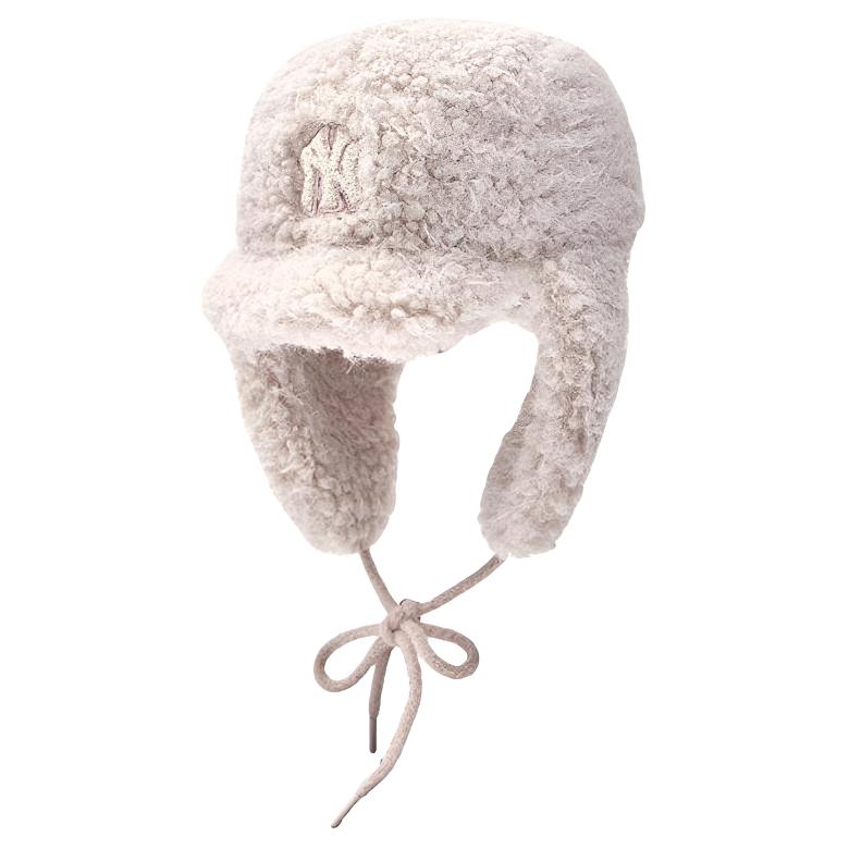 MLB Trapper Hats Unisex Cream/Black/Light Pink Fashion 3AWMB0256