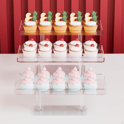 Acrylic Cupcake Display Stand Holder Clear, Multifunctional, Dessert Perfume Organizer