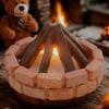 Safe ABS Resin Doll House Accessory Warm LED Firelight With Magnetic Battery Power