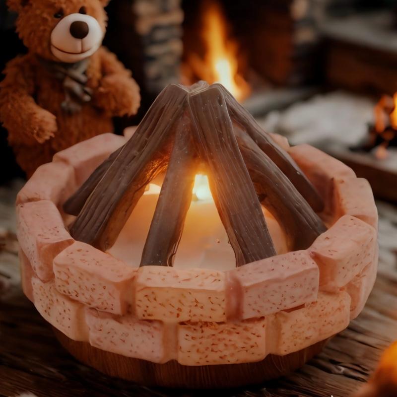 Safe ABS Resin Doll House Accessory Warm LED Firelight With Magnetic Battery Power