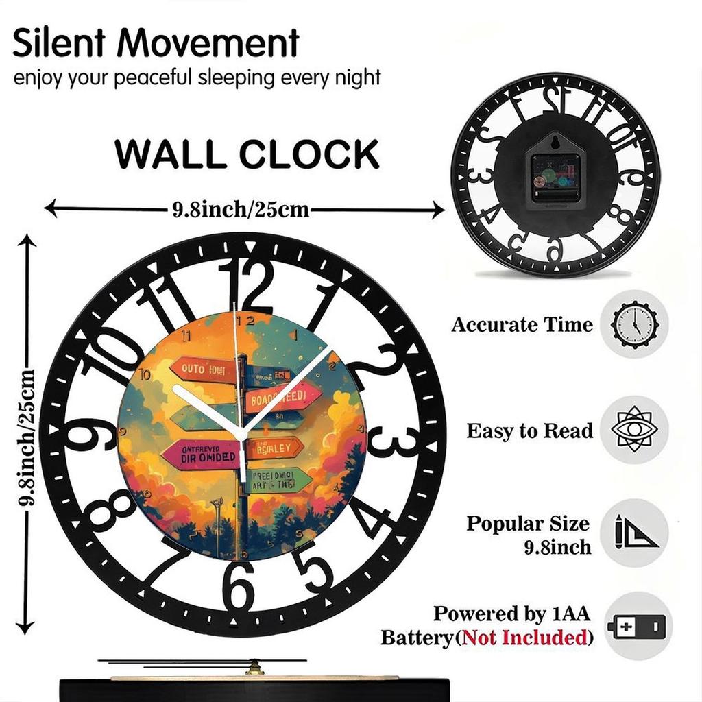 25cm Circular Iron Wall Clock with a Concealed Storage Space