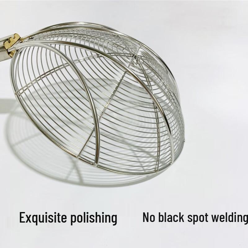 Stainless Steel Long-Handle Skimmer Strainer with Bamboo Handle