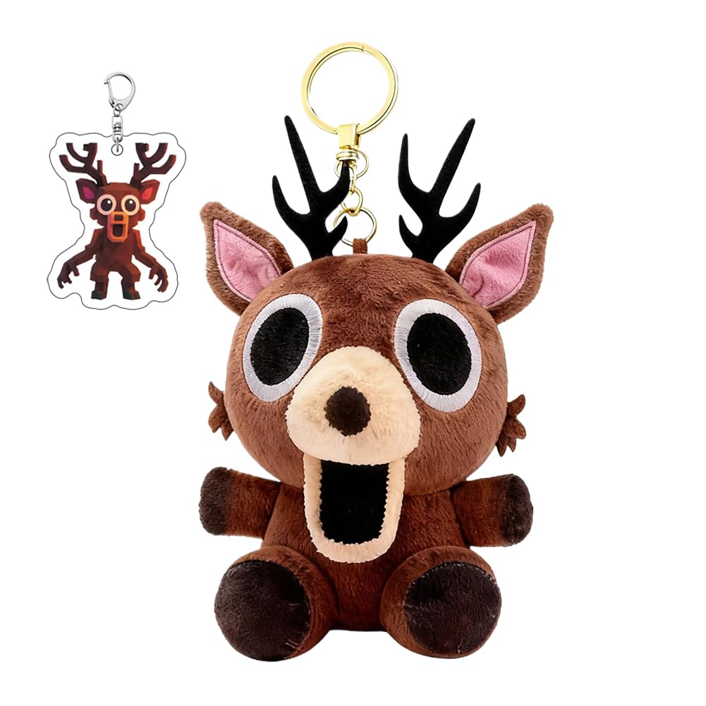 99 Nights In the Forest Plush Deer Keychain - Fluffy, 99-Day Survival Game Merchandise, Horror Game Doll, Stuffed Animal, Cute, Soft, Portable, Kids'