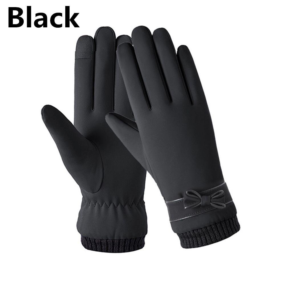 

Толстые Теплые Вязаные Модные Митенки для Сенсорного Экрана Перчатки с Полными Пальцами Женские Перчатки Зимние Перчатки чёрный