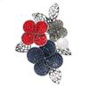 Retro elegant high-end full diamond crystal flower brooch, socialite temperament light luxury versatile brooch pin with jewelry