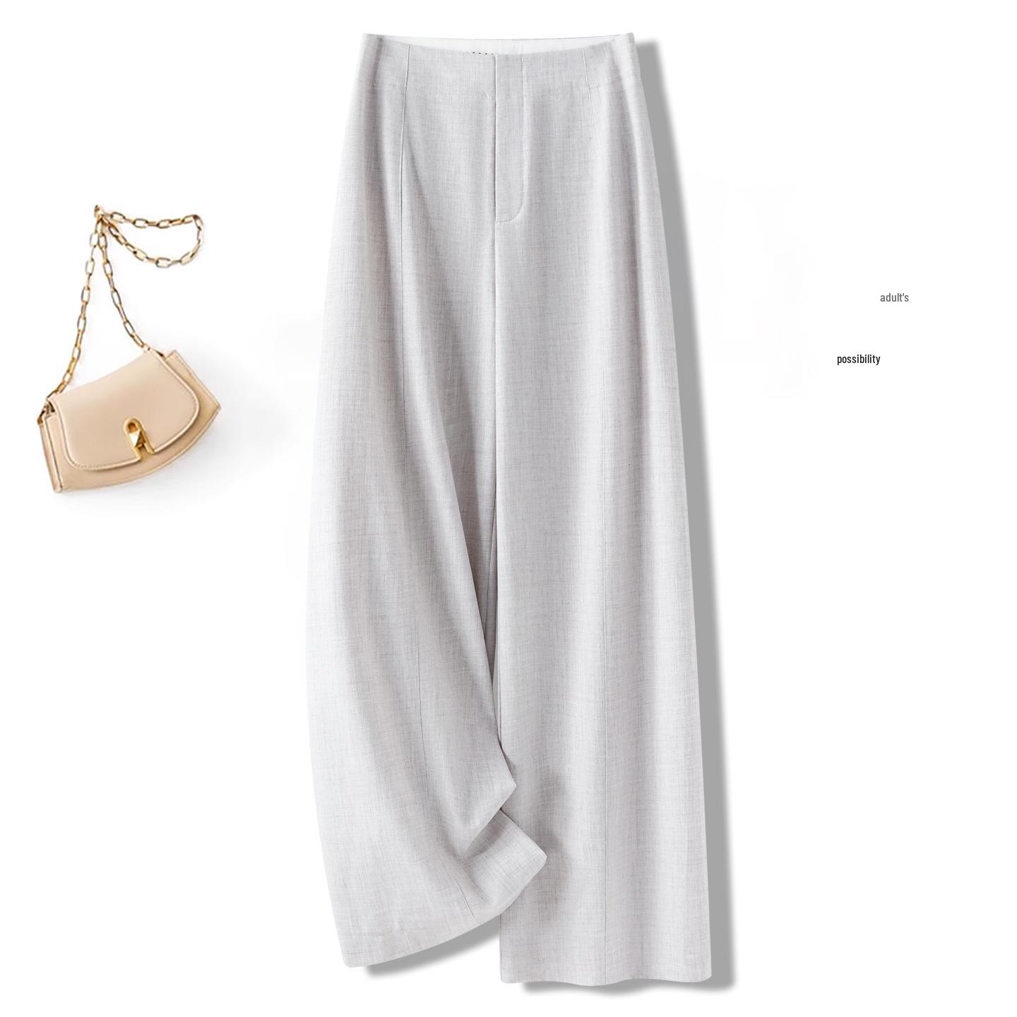 Women s Grey High-Waist Slim Straight Suit Pants - Spring/Summer 2026 Collection S