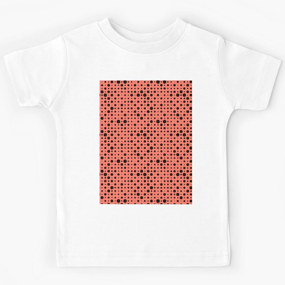 polka dots pattern,pink,black Kids T-Shirt 150