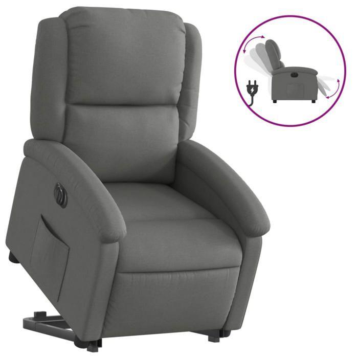 VidaXL Fauteuil Inclinable Électrique, Chaise de Relaxation avec Dossier et Repose-pied Réglables, Siège de Salon, Moderne, 3204189
