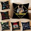 Colorful Graffiti Game Gamepad Pillow Case Anti-dustmite Pillowcase Invisible Zipper Silky Sofa Cushion Cover