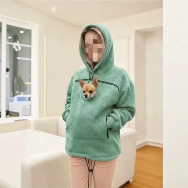 Fleeceový pánský svetr s kapucí pro domácí mazlíčky, unisex, volný, ležérní, termální
