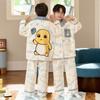 Boys Coral Fleece Pajamas Set Winter Thick Flannel Loungewear Kids