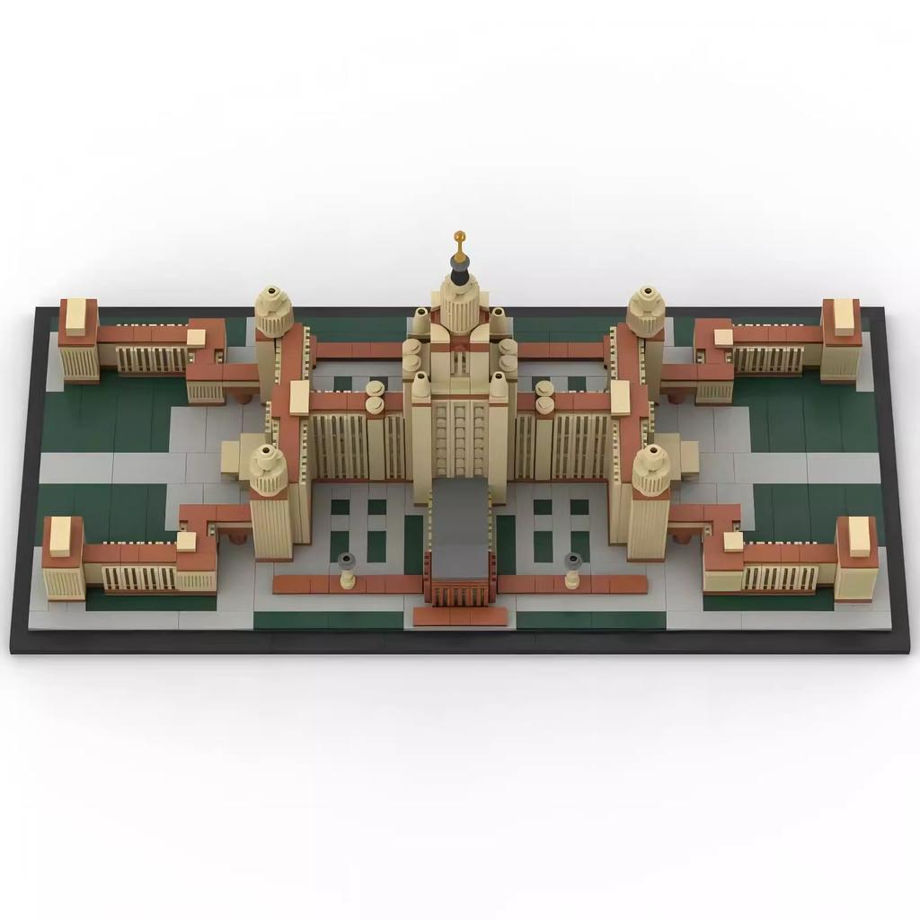 Non-Toxic Moc Moscow State University Skyline Architecture Street View Series Assembly High Difficulty Building Block Model Set Male