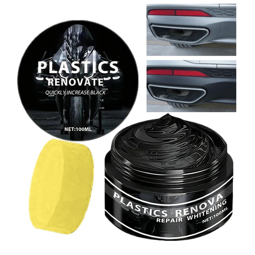 100ML Black Trim Restorer Car Interior Restorer Fade-Resistant Quick-Drying High-Gloss UV-Protectant Rubber Repair Wax