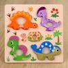 Montessori 3D Holzpuzzle Cartoon-Tiere Muster Puzzle Brettspiel Kinder Lernen Lernspielzeug Geschenke Ideal für Kinder