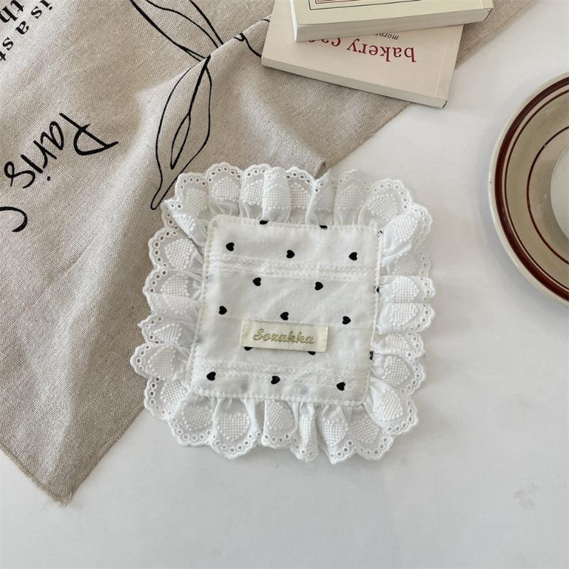 

ins love lace small napkin placemat coaster double layer multi-purpose dust-proof restaurant western food coffee