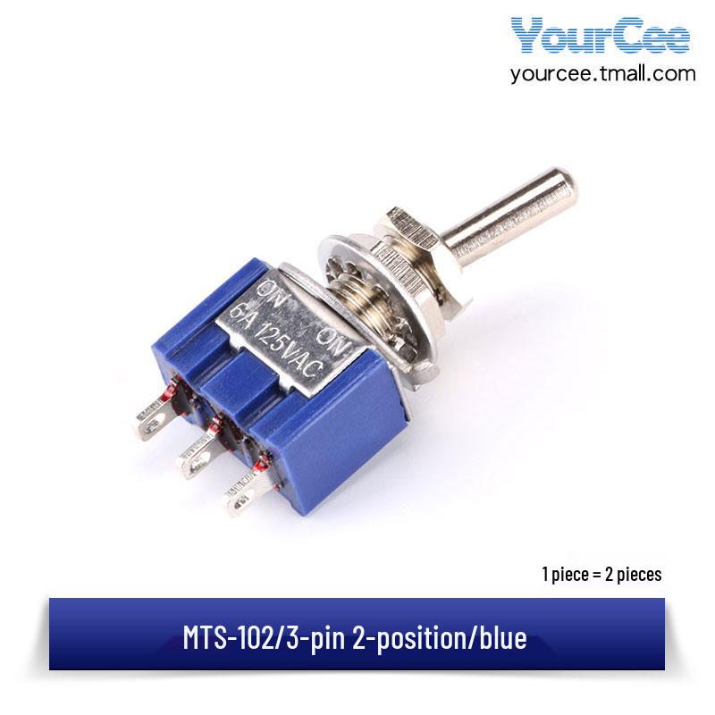 SPDT/DPDT Toggle Switch: 3/6/9/12 Pins, 2/3 Positions, Optional Reset, MTS-103/202