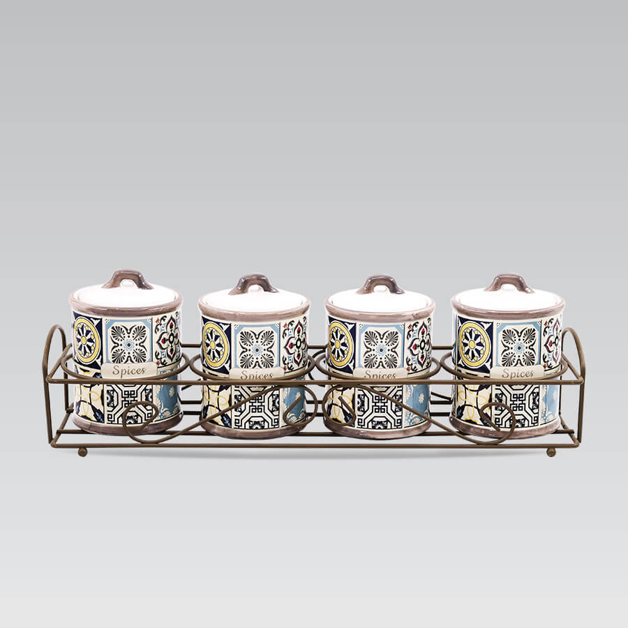 Zestaw 4 pojemników na przyprawy MAESTRO Holiday in Porto MR-20005-04CS