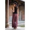 Women's Linen Blend Wide Leg Palazzo Pants Elastic Waist Casual Trousers