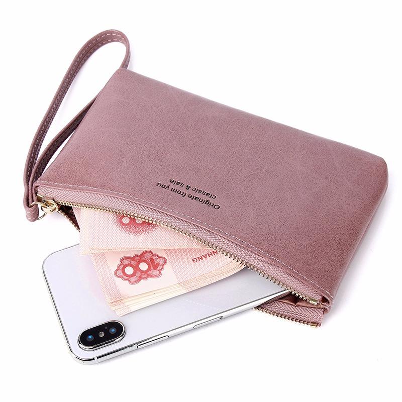 IELGY Portefeuille pour femme, pochette de rangement à fermeture éclair de grande capacité