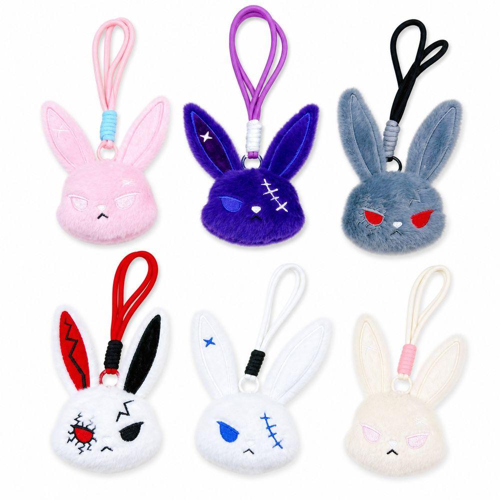 Dark Style Bunny Plush Keychain Plush Rabbit Keychain Pendant Plush Bunny Pendant Key Accessories