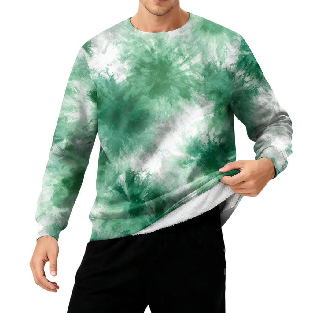 Men's Round Neck Fleece-Lined Thick Warm Sweatshirt