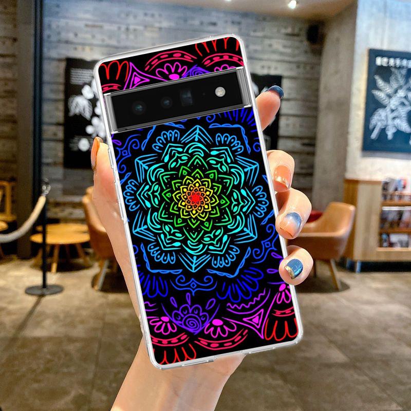 

Мандала цветок тотем для Google Pixel 8 7 6 Pro 6A 5 4 5A 4A 3A XL 5G чехол для телефона ударопрочный мягкий TPU прозрачный чехол Fundas Pixel 4A 5G