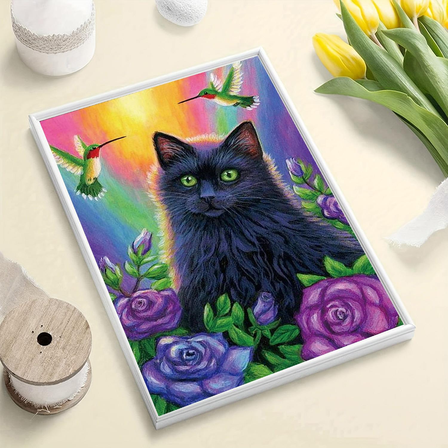 

DIY Алмазная картина «Кошка в цветах» Набор для вышивки крестом Мозаика Искусство Алмазная картина Полный круг/Квадратный алмаз Украшение дома Square 20x30cm