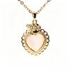 Korean Style Cat's Eye Heart Bow Pendant Necklace for Women
