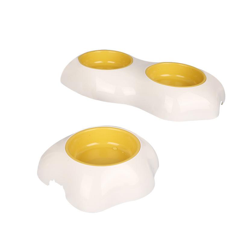 Pet Supplies Egg Yolk Tableware Pet Cat Bowl Double Bowl Cat Bowl Dog Rice Bowl Egg Yolk Pet Bowl