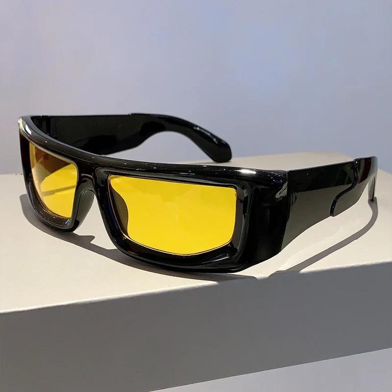 Y2k Wrap Round Men Sun Glasses New Metallic Rim Outdoor Sports Women Shades Trendy Design Vintage UV400 Eyewear