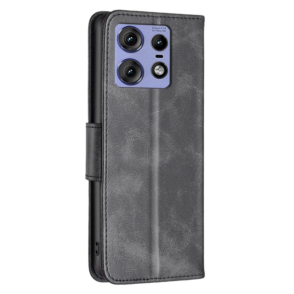 For Motorola Edge 50 Pro 5G Case Stand View Folio Flip Leather Phone Cover with Wrist Strap
