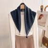 New Versatile Geometric Rhombus Printed Small Square Scarf Women's Multifunctional Neck Protection Thin Sunscreen Retro Silk Scarf