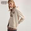 Teenie Weenie Women's Patchwork Plaid Fake Two-Piece Hoodie