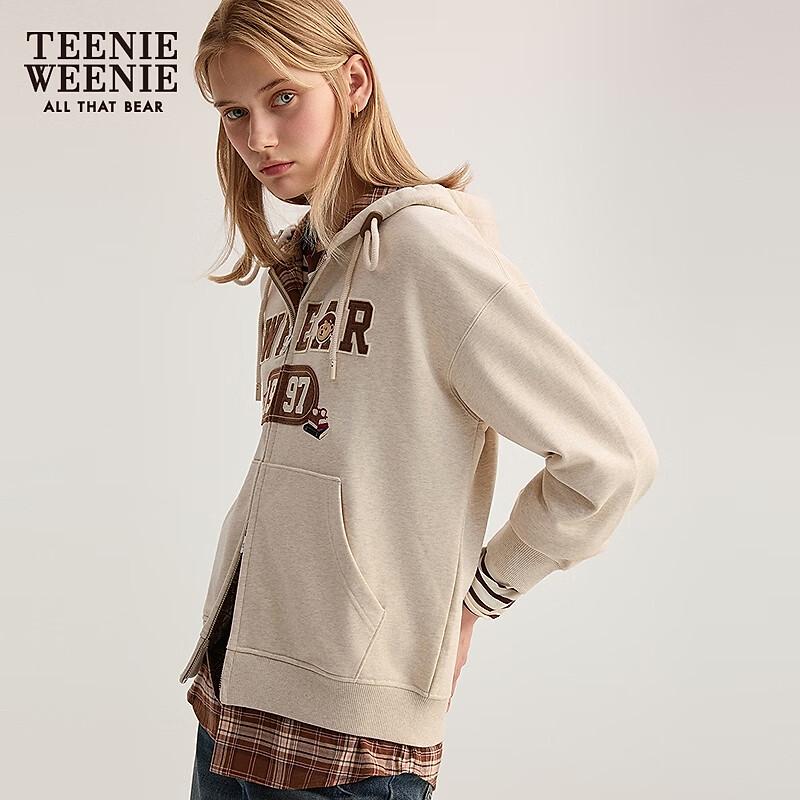 Teenie Weenie Women's Patchwork Plaid Fake Two-Piece Hoodie