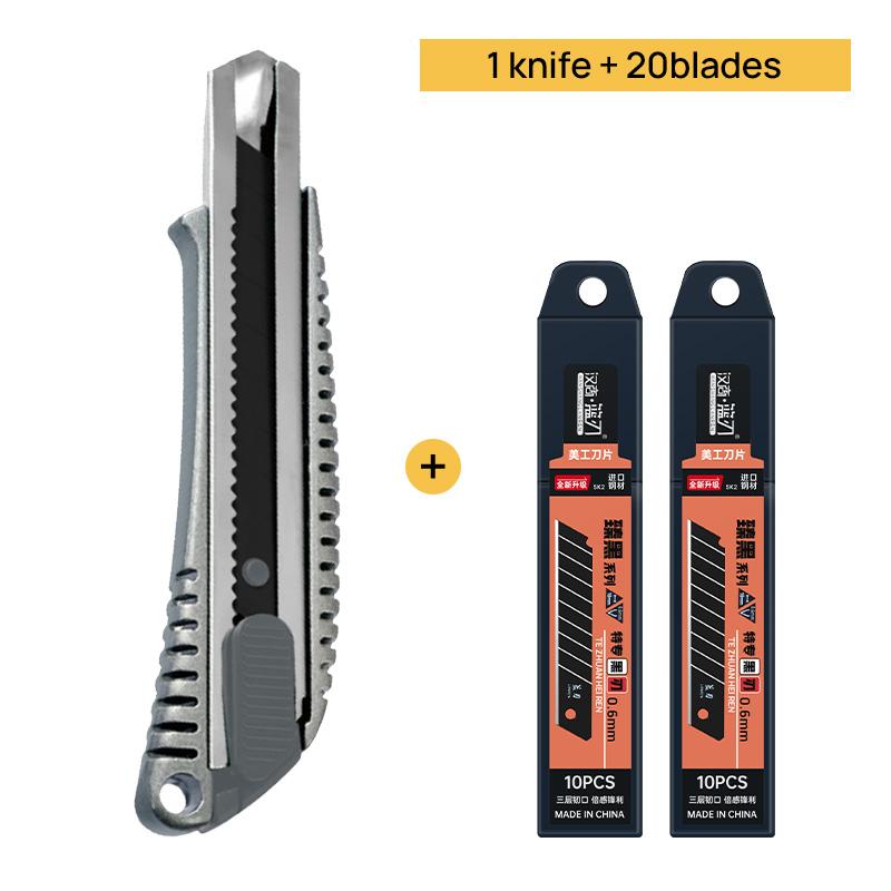 Large Art Knife Large Blade Heavy Stainless Steel Thickened Multi-Purpose Wallpaper Knife Tool Knife Stationery Cutting Supplies